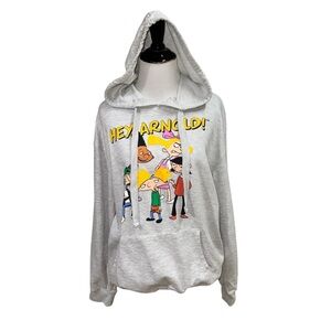 Nickelodeon Kid's L Large Hoodie Sweater Hey Arnold! Graphic Print Loose Fit